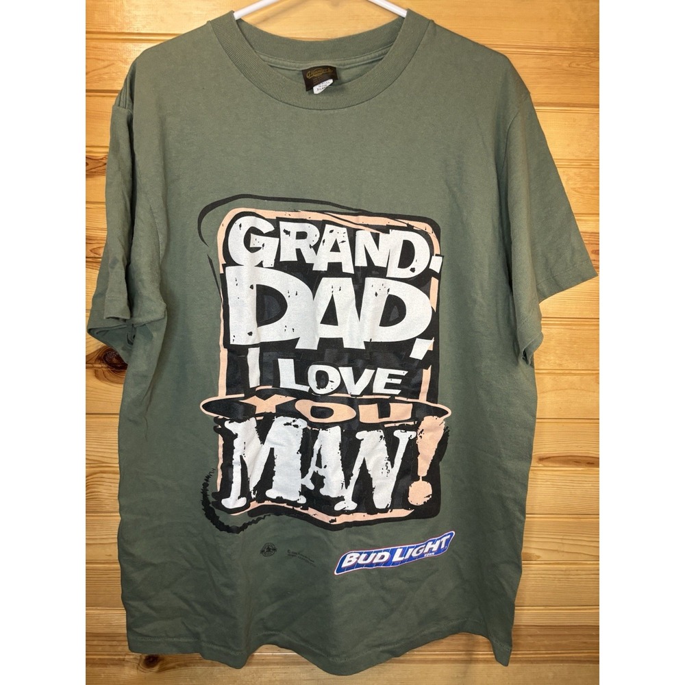 Vintage 1996 Bud Light Grand-Dad, I Love You Man T-Shirt XL Change's Made in USA